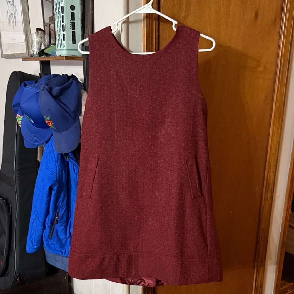 Poppy Garden Sleeveless Burgundy winter Mini Dress